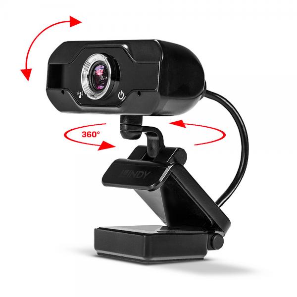 Lindy 43300 webcam 1920 x 1080 Pixel USB 2.0 Nero [LINDY43300]