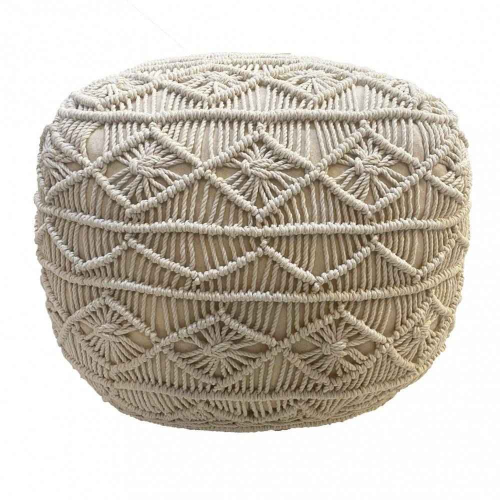 Pouf Bengasi: Quadrato, Bianco, Cotone, 45x45x45cm