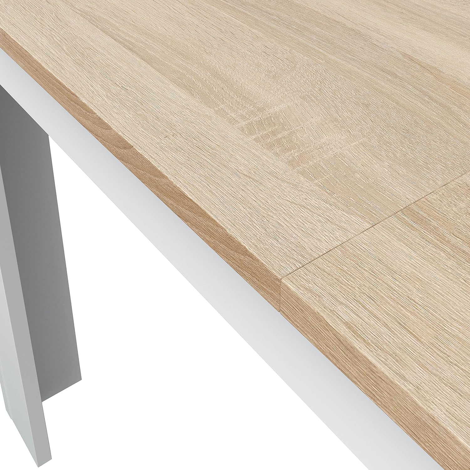 Tavolo allungabile bianco lucido 90x140/190 cm - Prolunga centrale e stile nordico