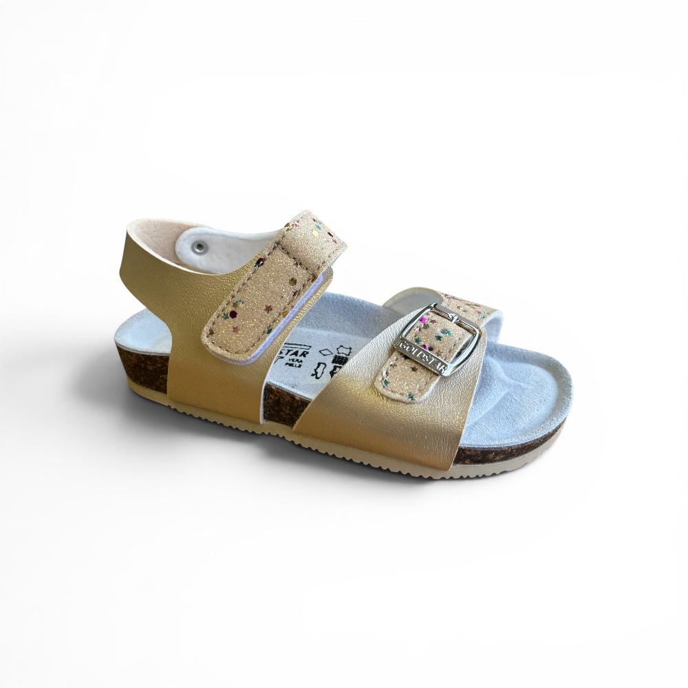 Goldstar Rafting sandalo da ragazza con fibbie GS847M platino