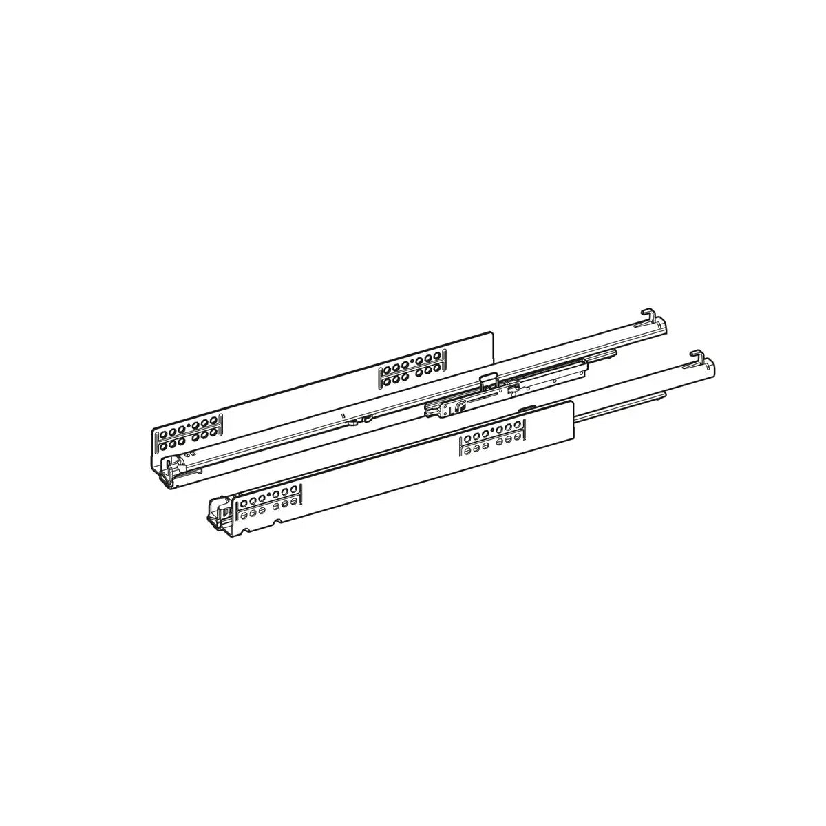 GUIDA A ESTRAZIONE TOTALE QUADRO V6 YOU M (30 KG) CON PUSH TO OPEN, 300 MM, SINISTRA E DESTRA