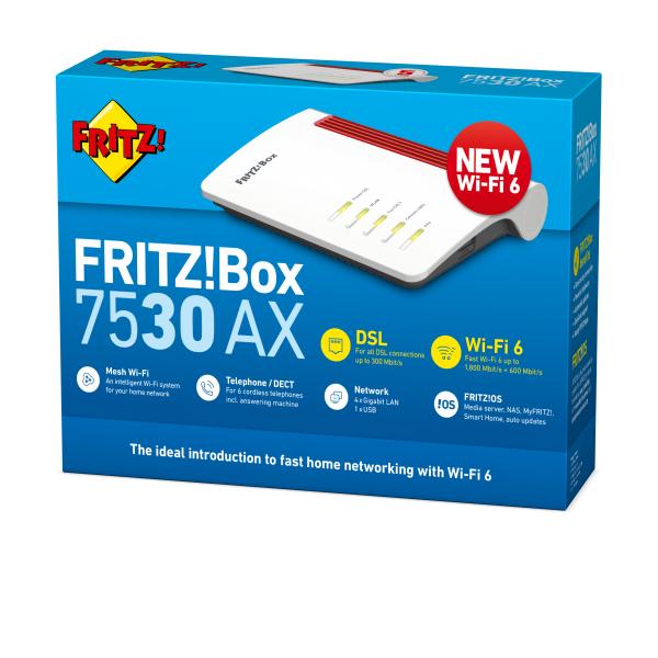 AVM FRITZ!Box 7530AX, Modem Router Wireless e centralino telefonico DECT integrato [20002944]