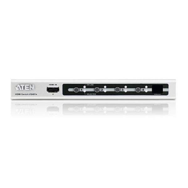 ATEN 4 Port HDMI Device Connections, 1.3B Certified, R.C. + HDMI Cable [VS481A-AT-G]