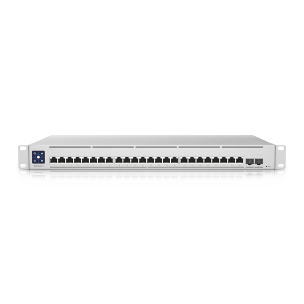 Ubiquiti - EnterpriseXG-24-EU - UniFi x24 10 Gigabit SFP+, x2 SFP28 ports L3 Switch, 1U 19-inch Rack-mountable Steel Case, DC power backup-ready [USW-EnterpriseXG-24-EU]