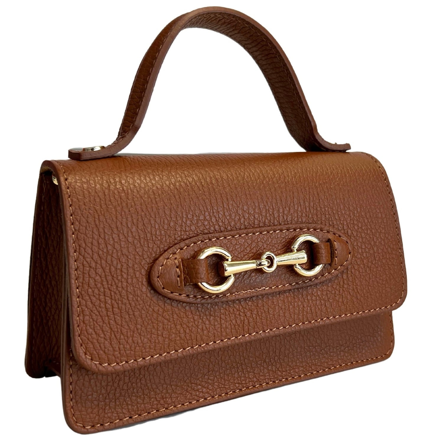 Sofia Leather Horse Bit Handbag with Chain Strap
