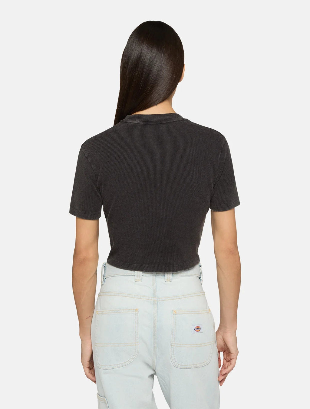 Dickies T-shirt a Costine da Donna Plentywood DK0A866FBLK1 Nero