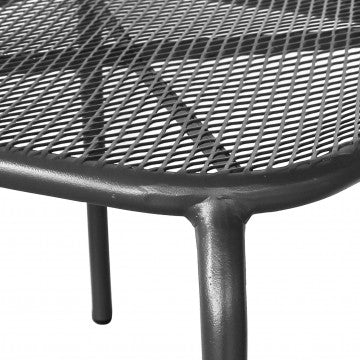 Tavolino Midway: Tavolino da giardino in acciaio bianco, grigio o taupe - 43,5 cm x 41 cm x 41 cm