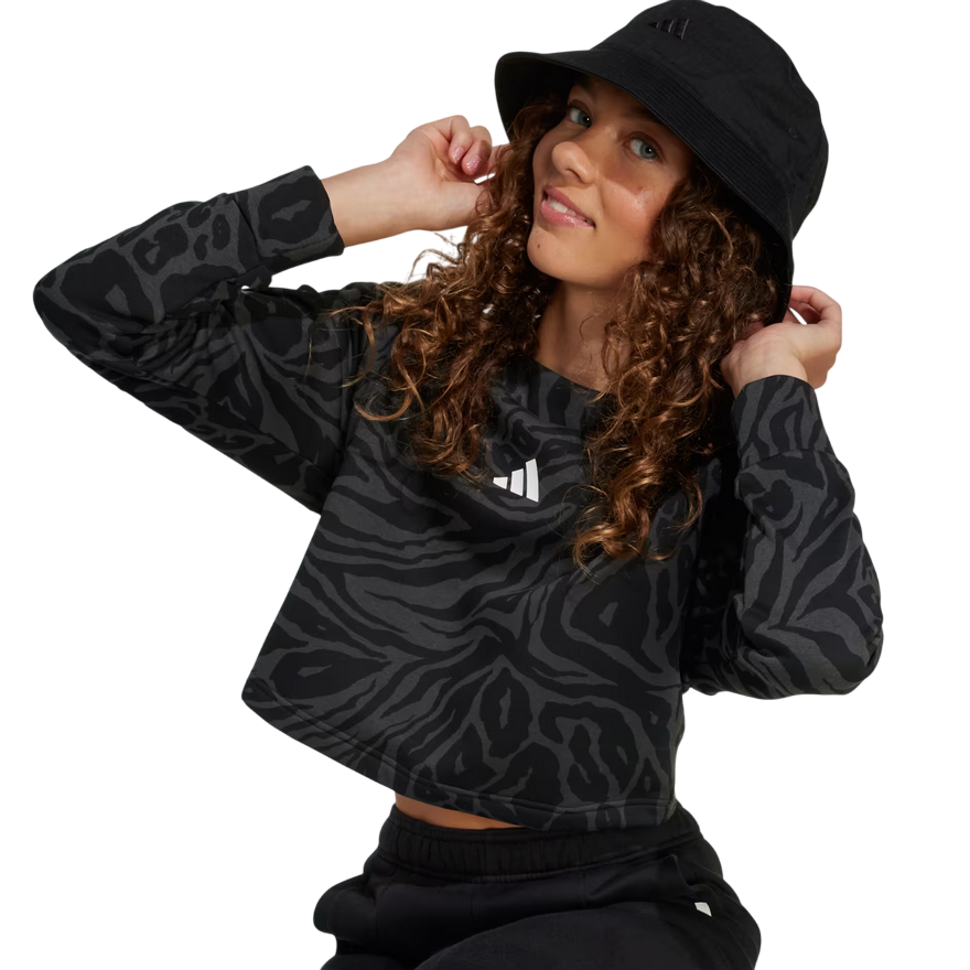 Adidas Felpa Girocollo FI AOP per Bambino Nero – Codice Articolo JM1367
