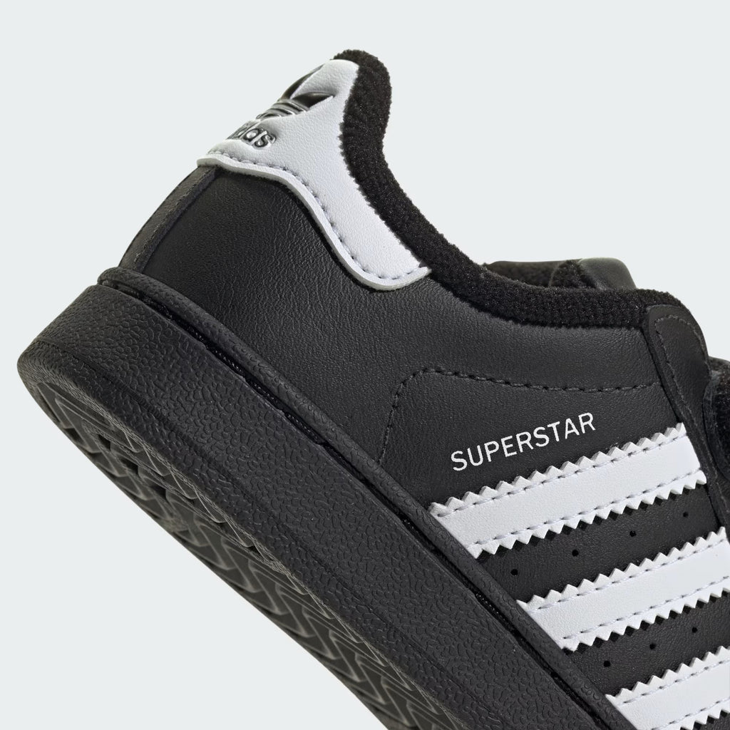 Adidas Originals Superstar II Infant Sneakers Bambini Nere Velcro Punta Conchiglia - JI3991