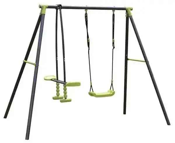 Altalena doppia in tubo di acciaio da 45mm 208x136x180h