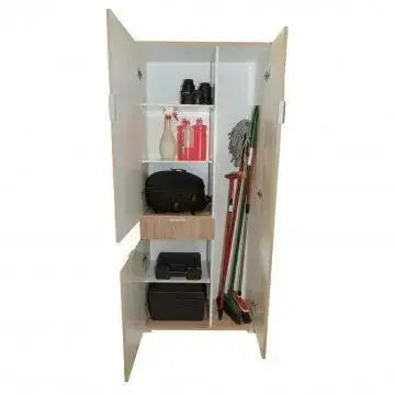 Armadio Color Naturale con 3 Ante e 1 Cassetto, cm 75x38x174