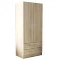 Armadio Quercia Chiaro con 2 Ante e Due Cassetti POP, cm 80x52x180