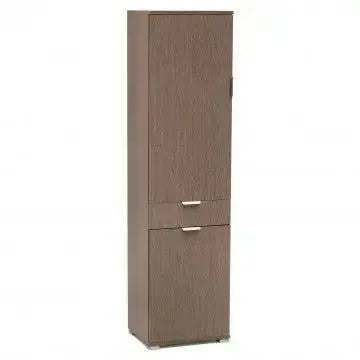Armadio Rovere Grigio con 2 Ante e 1 Cassetto, cm 45x38x174