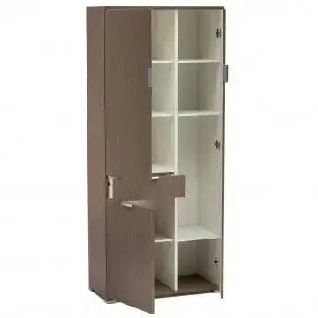Armadio Rovere Grigio con 3 Ante e 1 Cassetto, cm 75x38x174