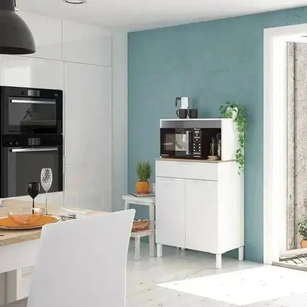 Armadio Cucina a 2 Ante e Cassetto in Bianco Canadian