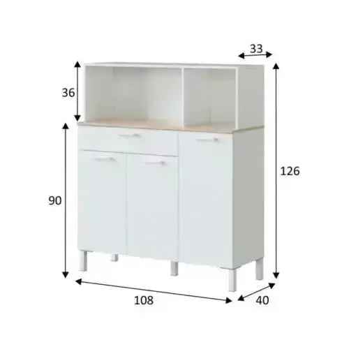 Armadio Cucina a 3 Ante in Bianco Canadian - Funzionalità e Stile Nordico