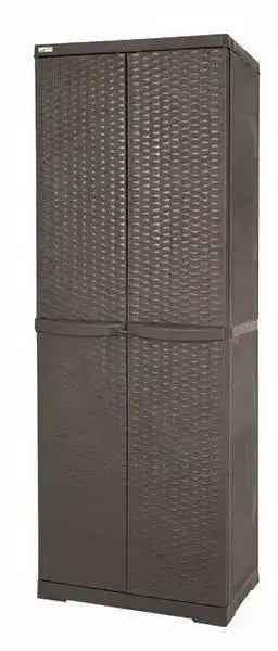 Armadio portascope in rattan misure 65x45x178 cm colore marrone.