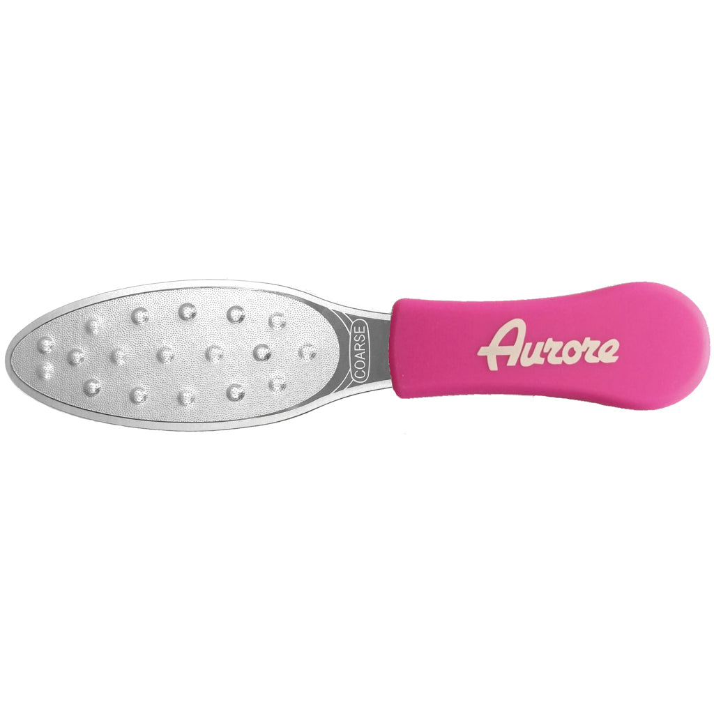 Aurore Raspa Pedicure Laser Inox Sterilizzabile Con Manico In Silicone Rosa