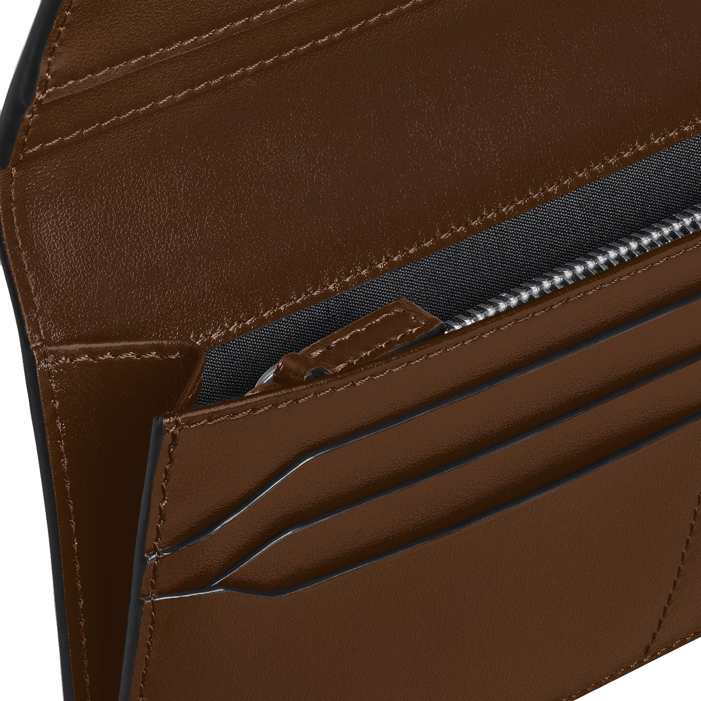 Montblanc portafoglio 14 scomparti Meisterstück, tasca con cerniera sfumato marrone 220318