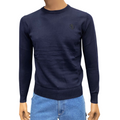 Bikkembergs Maglia Girocollo Uomo BMM1259 7010 Blu Cotone Cashmere
