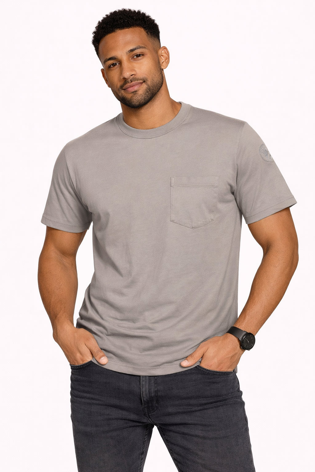 Blauer T-shirt Uomo Cotone Taschino 26SBLUH02305 007457 915 Grigio