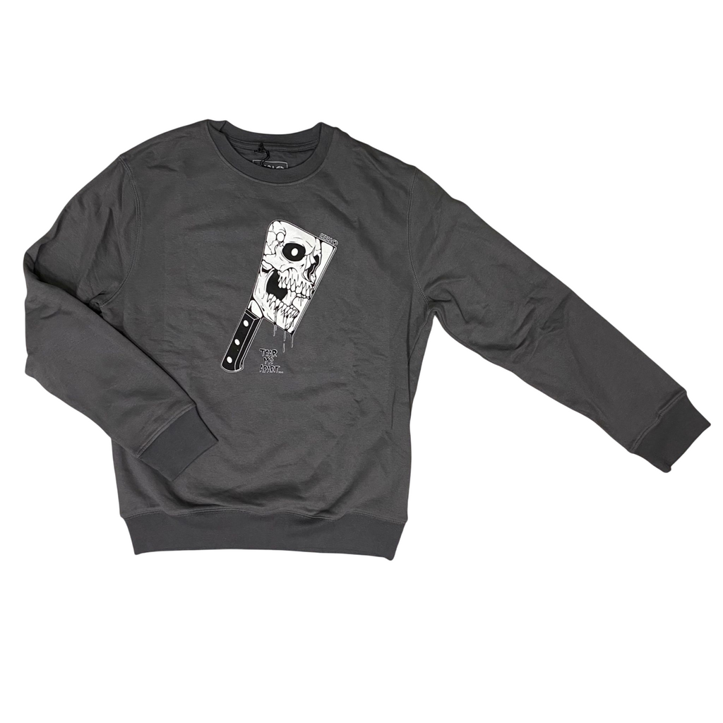 C1RCA felpa girocollo da uomo Tear Me Apart Crew MCN053 grigio