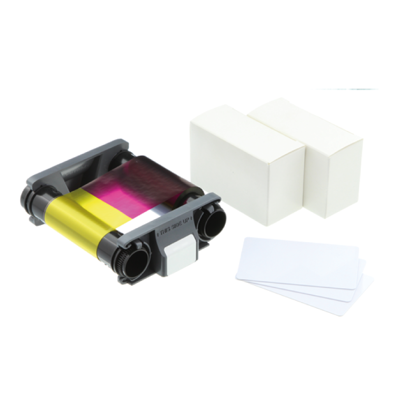 Badgy KIT per 100 stampe: 100 carte vuote e 1 nastro per 100 stampe [CBGP0001C]