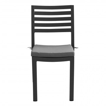 Sedia Formentera con cuscino - Alluminio e Tessuto, cm 46 x 62 x 84 h