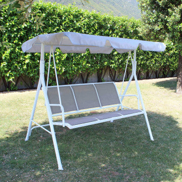 Altalena da Giardino Naxos con Sedile in Textilene Grigio Chiaro