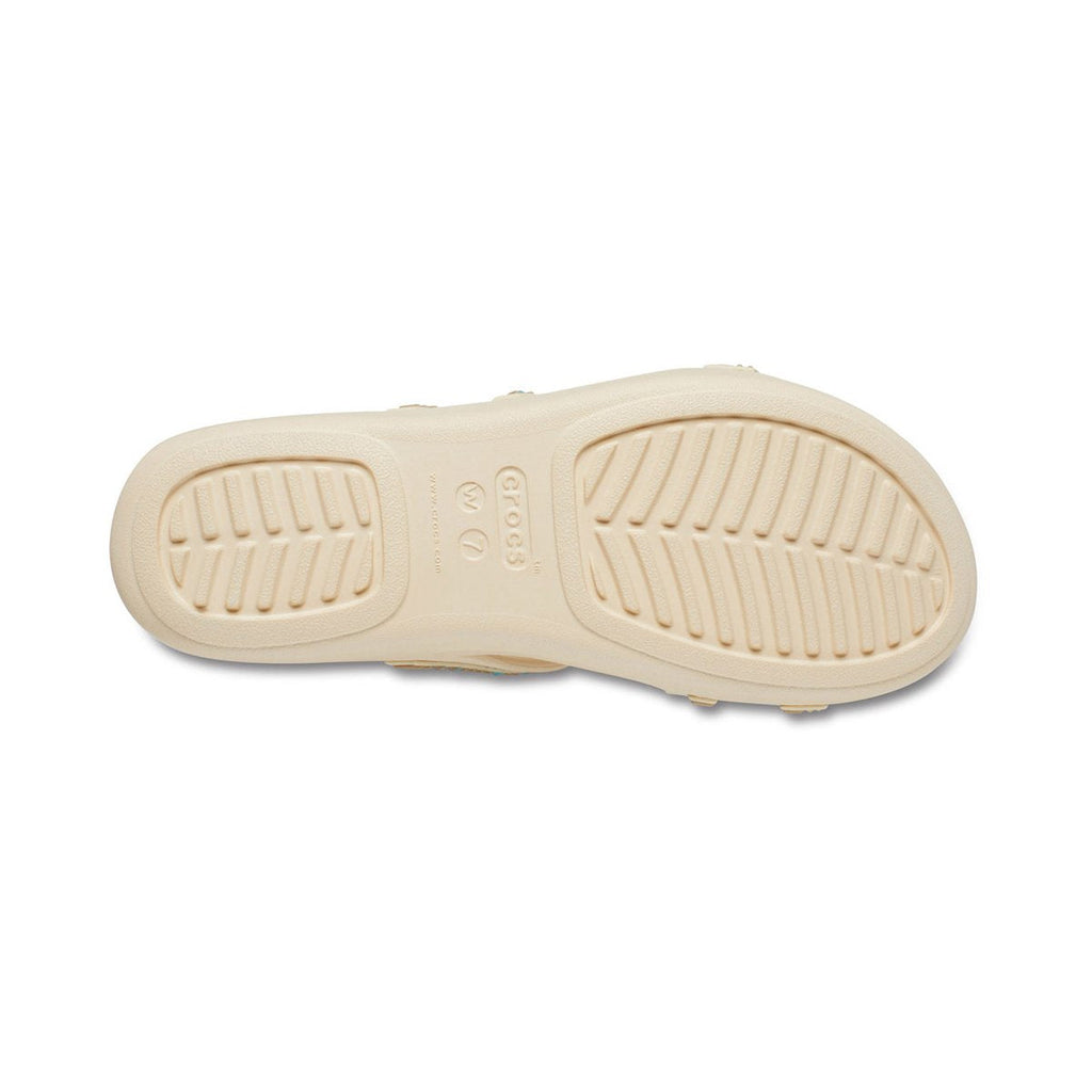 Crocs sandalo da donna Boca Medallion Strappy Wedge W207431-108 vanilla