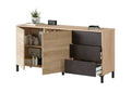 Credenza in Rovere Ossido con 2 Ante e 3 Cassetti
