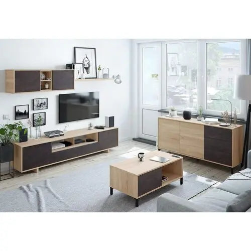 Credenza in Rovere Ossido con 2 Ante e 3 Cassetti