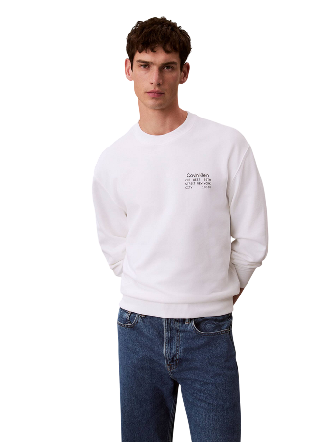 Calvin Klein Felpa Girocollo Uomo LV04RE254G-YAF Bianca