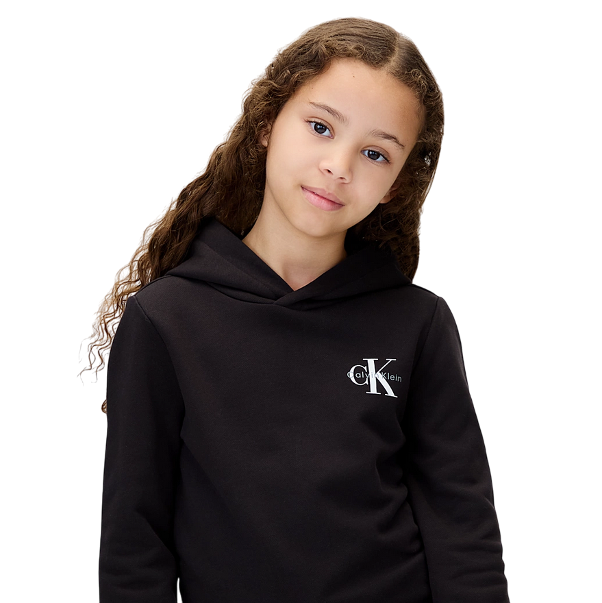 Calvin Klein Felpa con Cappuccio Unisex Junior IU0IU00712BEH Nera