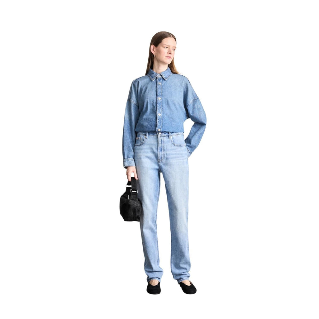 Calvin Klein Jeans Donna New Mom Panama LV047E787G3KQ Blu Chiaro