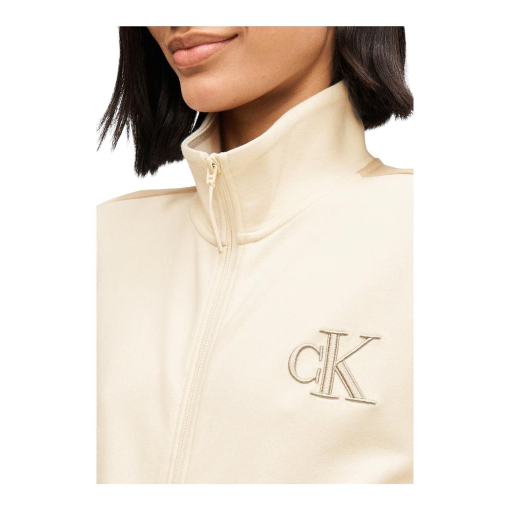 Calvin Klein Jeans Felpa Donna Zip Completa LV047E226G YAC Beige