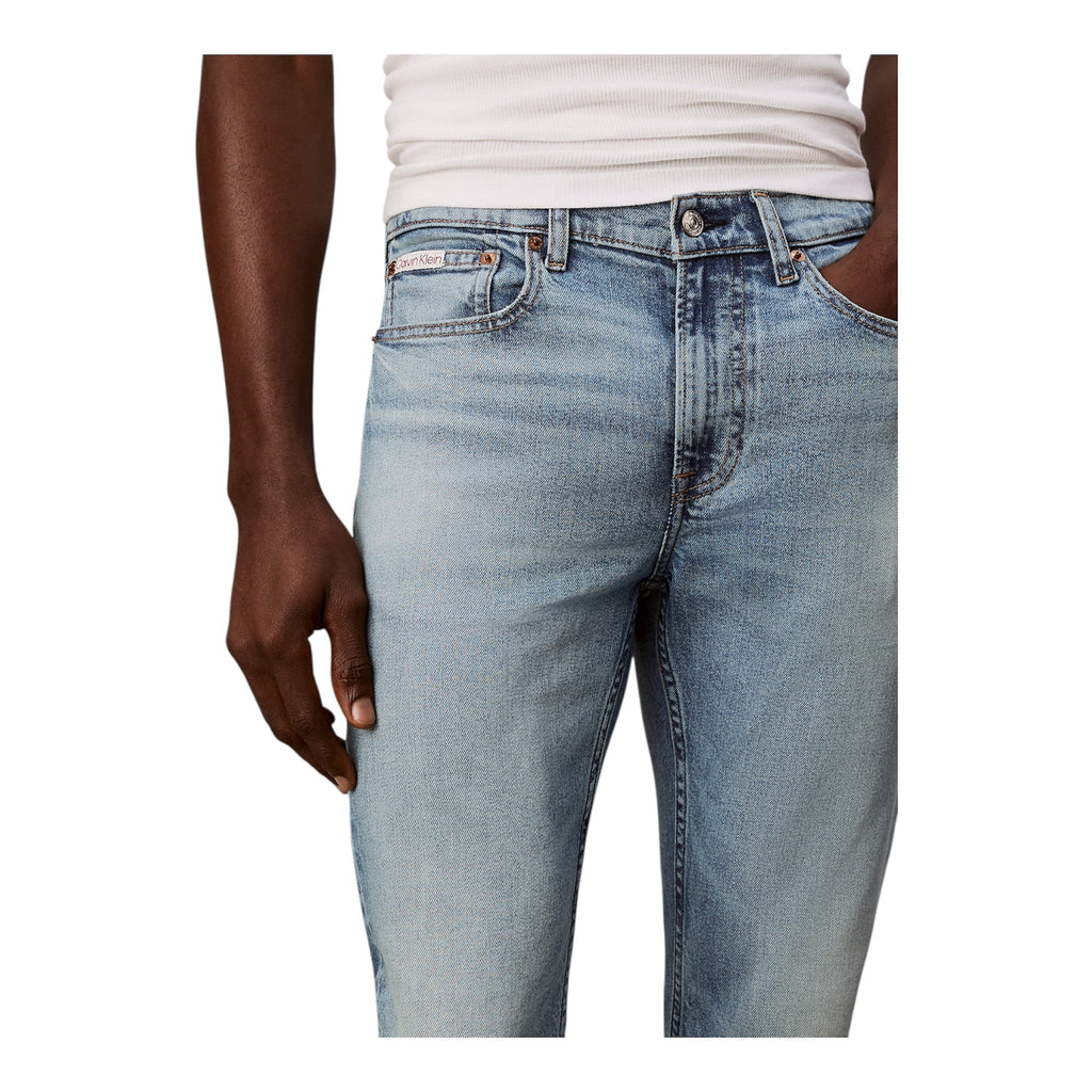 Calvin Klein Jeans Slim Tapered Uomo LV04RE700G Blu Chiaro Slavato