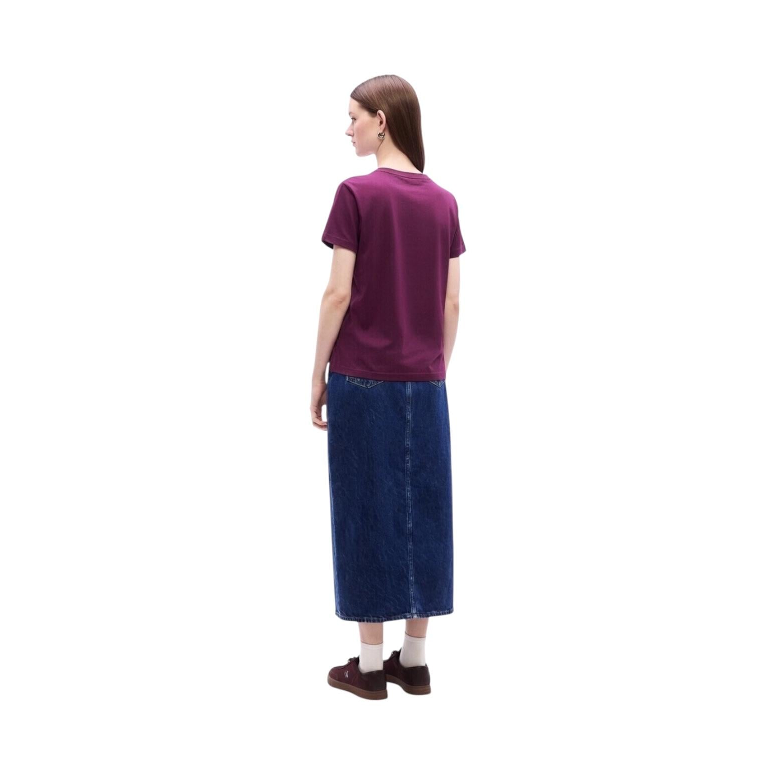 Calvin Klein T-shirt Donna Jersey Monogramma LV047B224G2E5 Berry Glaze
