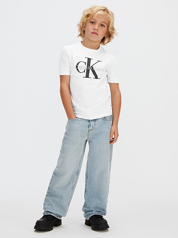 Calvin Klein T-Shirt Logo Bambino LV1CKSJA33 Bianca | 8-16 Anni