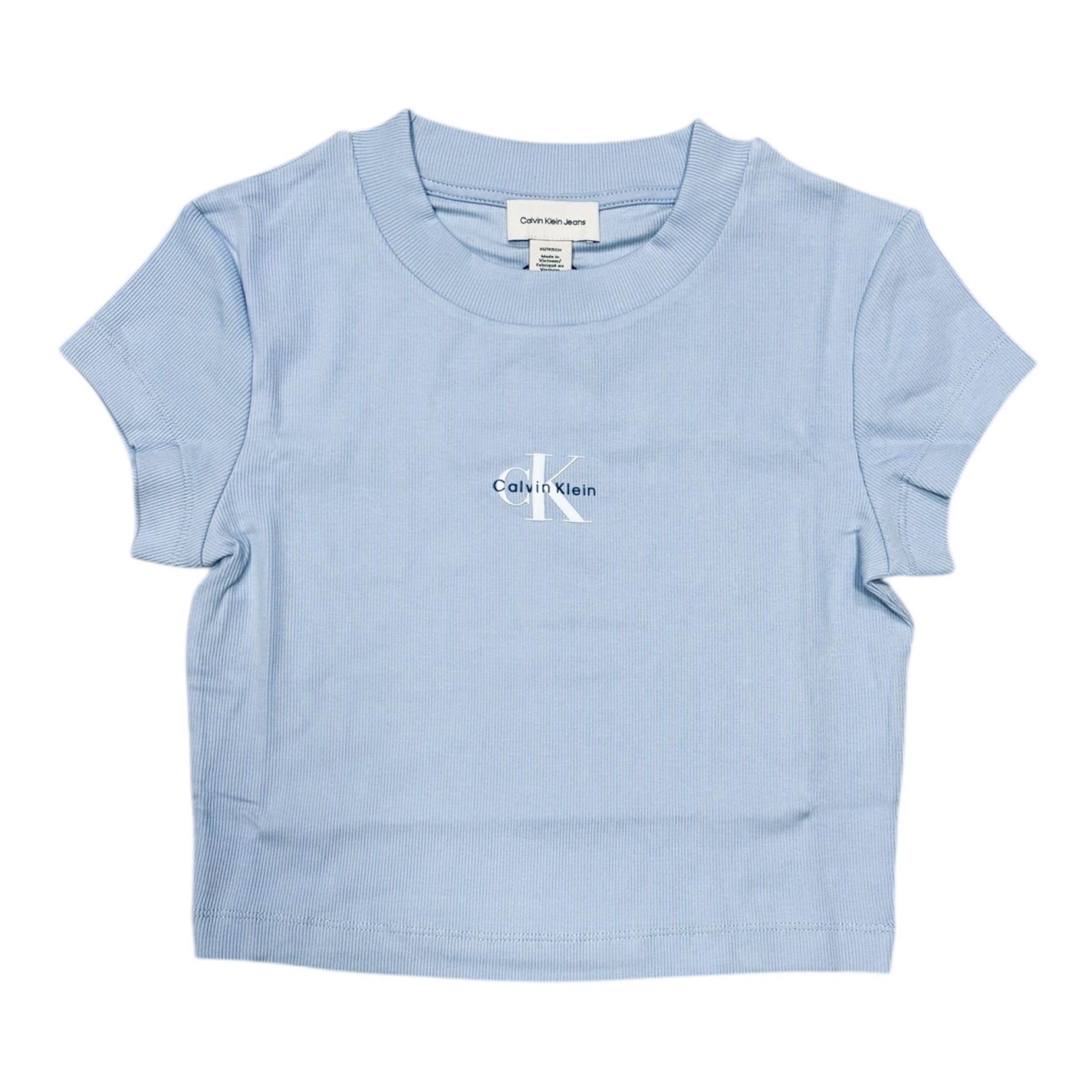 Calvin Klein T-Shirt Neonato Cotone Monologo LV047AB802 Blu