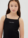 Calvin Klein Top Spalline Punto Milano Ragazza Nero - LVCKSJB12G BEH