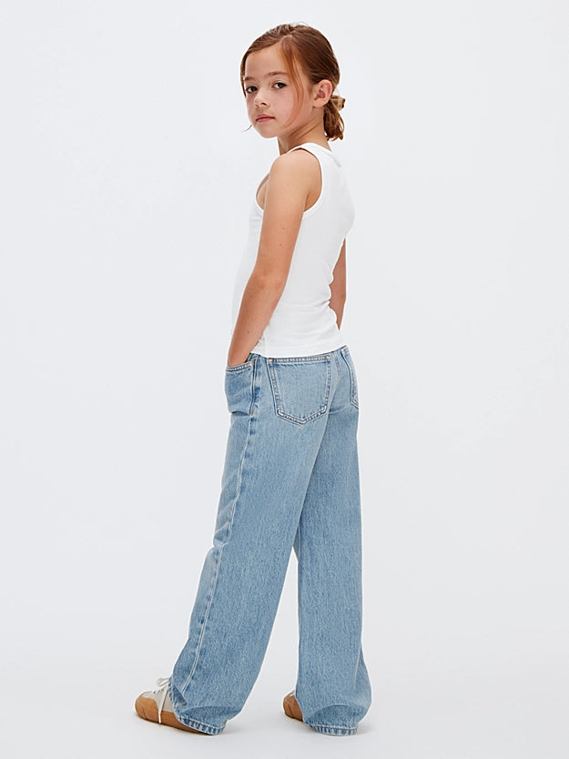 Calvin Klein Canotta Logo Junior LVCKSJB10G Bianca | 8-16 Anni