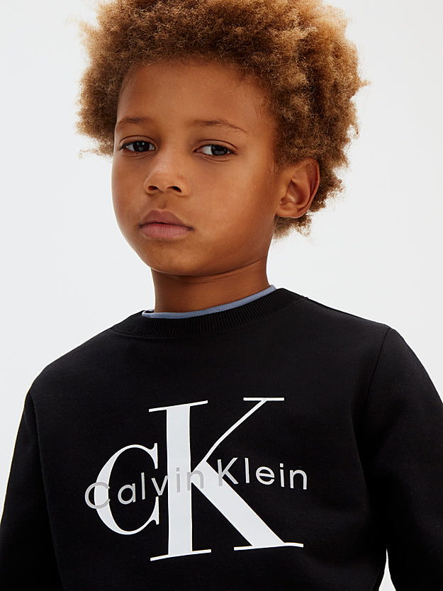 Calvin Klein Felpa Girocollo Junior Logo LV1CKSJB35 Nera | 8-16 Anni