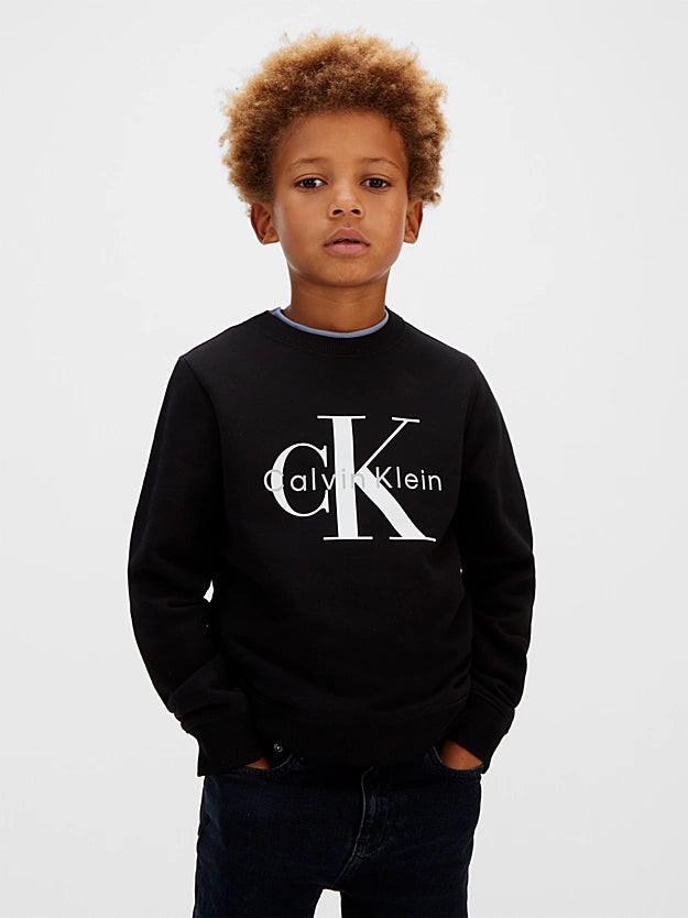 Calvin Klein Felpa Girocollo Junior Logo LV1CKSJB35 Nera | 8-16 Anni