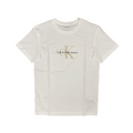 Calvin Klein maglietta manica corta da uomo con Monogramma J30J326863YAF bianco-beige