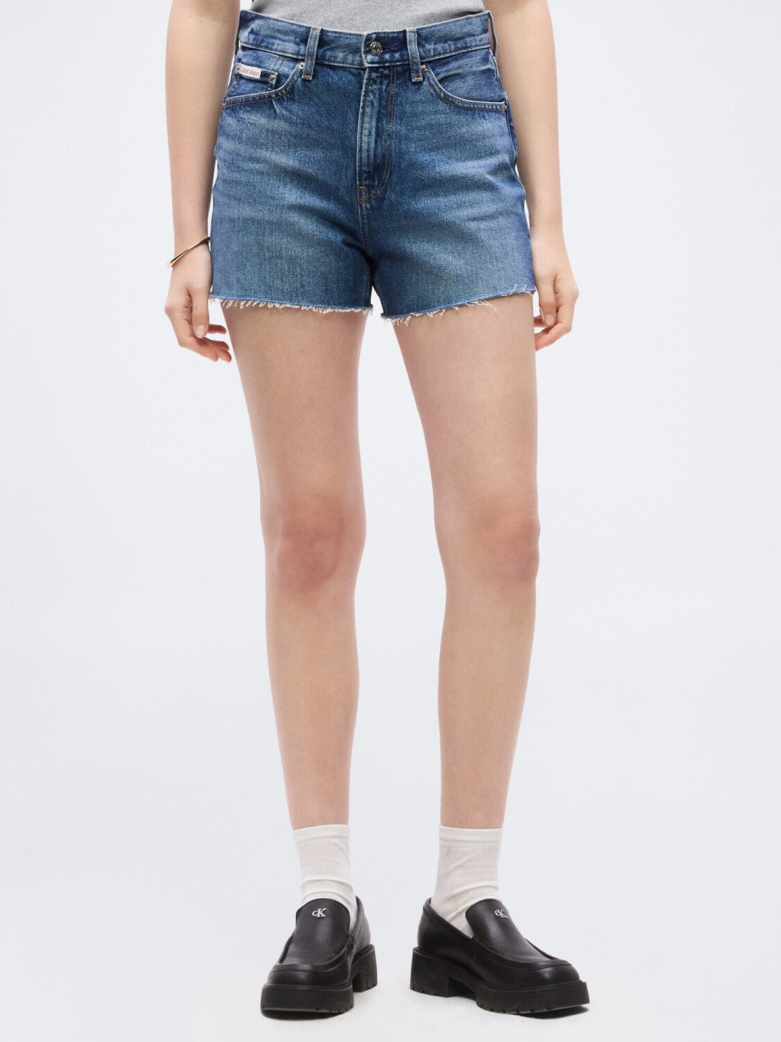 Calvin Klein Short Denim Donna Taglio Vivo Orlo Grezzo LV047F66G XHF Blu PE26