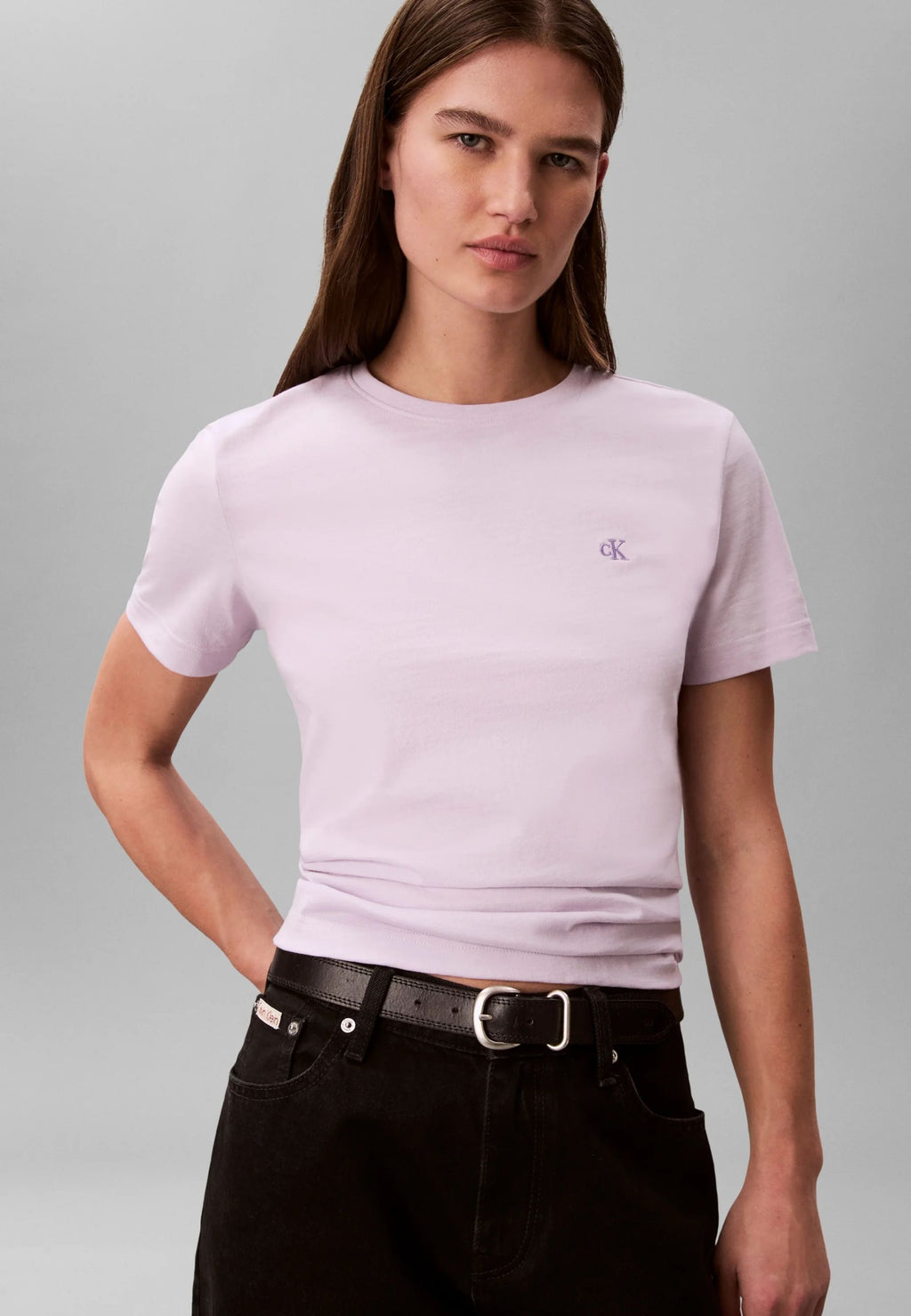 Calvin Klein T-shirt Donna Monogramma Manica Corta LV047B224G 3OQ Lilla