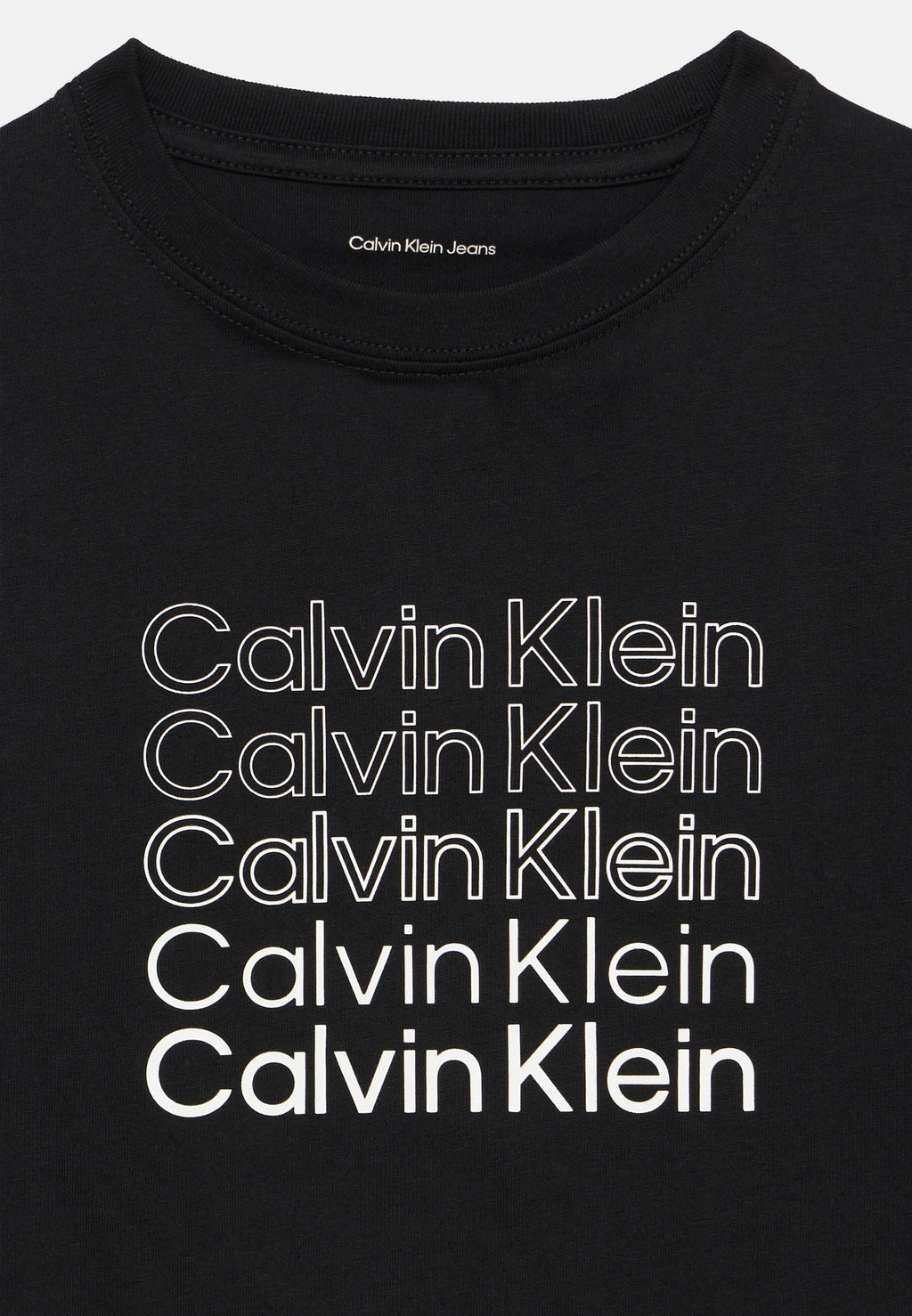 Calvin Klein T-Shirt Junior Stacked Logo LVCKSJA10B Nera | 8-16 Anni