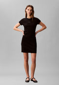 Calvin Klein Vestito Costine Logo Donna LV047F241G UB1 Nero
