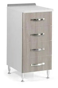 Cassettiera 4 cassetti 40cm bianco olmo